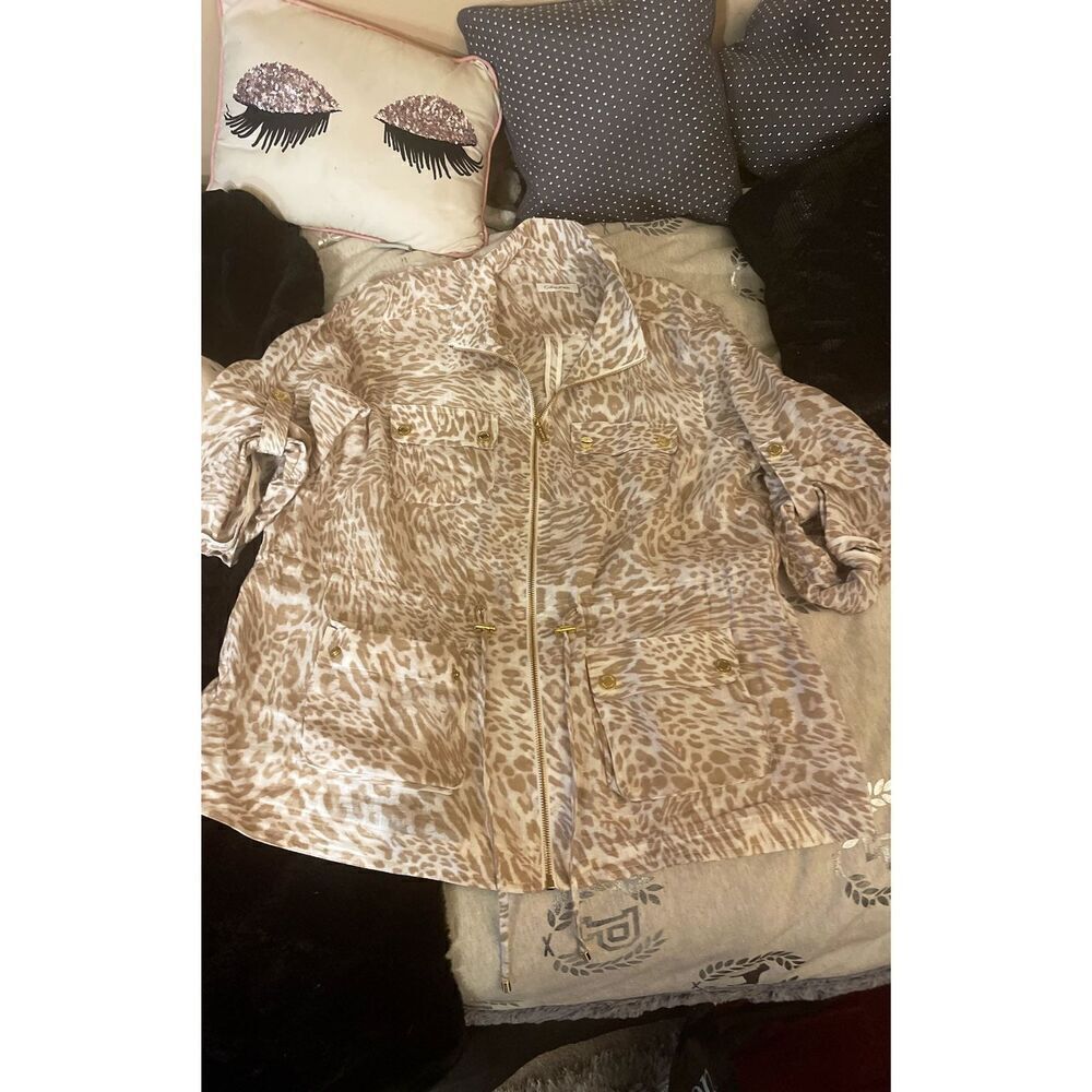 Calvin klein leopard linen shirt jacket - Picture 5 of 6